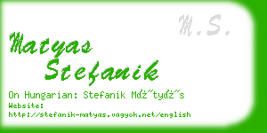 matyas stefanik business card